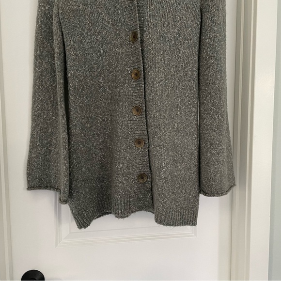 PrAna Longline Knit Hooded Gray Cardigan Size M - Picture 4 of 7